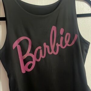 Black Tank Top bodysuit with Pink Barbie Logo